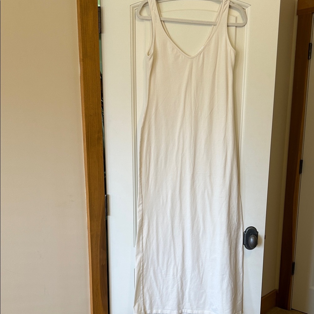 Reformation Cream Maxi Cotton Dress